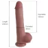 Natural Play - silikoninis dildo, 24 cm (natūralios spalvos)