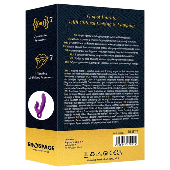 Sweet Play - G taško vibratorius su laižymo funkcija - violetinis
