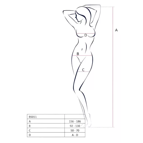 Passion BS011 - tamprus tinklinis rinkinys - juodas - S-L