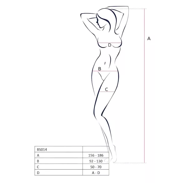 Passion BS014 - atvira tinklinė bodis su korsetu - balta - S-L