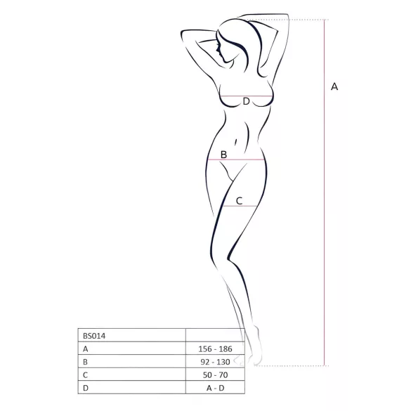Passion BS014 - atvira tinklinė bodis su korsetu - balta - S-L