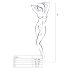 Passion BS014 - atvira tinklelio kombinezonas su korsetu (raudona) - S-L
