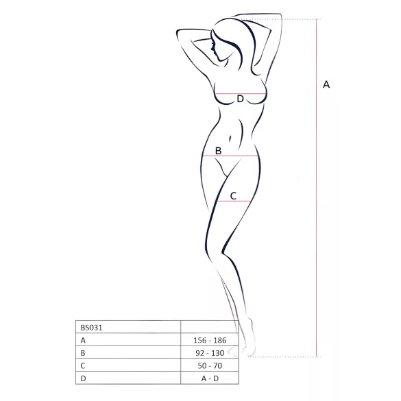 Passion BS031 - balti atviri kombinezonai (S-L)