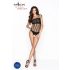 Passion BS035 - Petnešėlėmis, atvira tinklinė bodis (juoda) - S-L