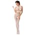 Passion BS048 - atvira tinklinė glaustinukė su kaklo juostele (balta) - S-L
