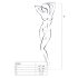 "Passion BS054 - gėlių rašto tinklinis komplektas (raudonas) - S-L"