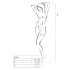 Passion BS058 - atviras tinklinis kombinezonas (balta) - S-L