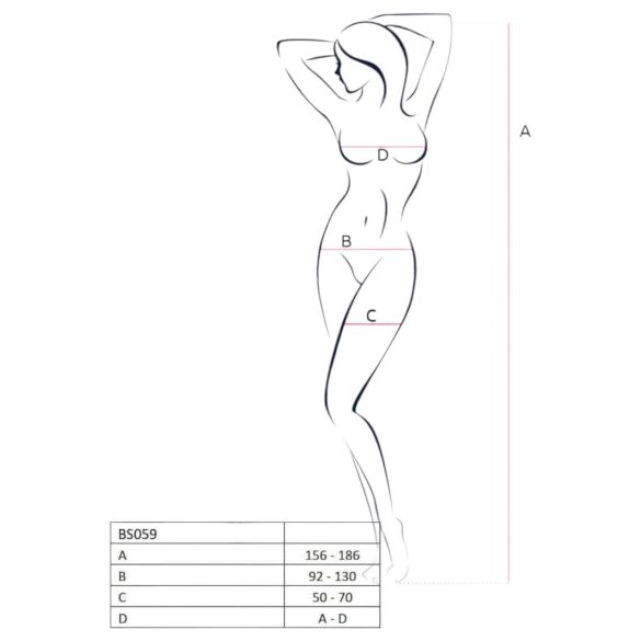 Passion BS059 - erotinis tinklinis rinkinys - raudonas - S-L