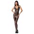 Passion BS069 - dekoratyvinis atviras tinklelio kombinezonas (juodas) - S-L