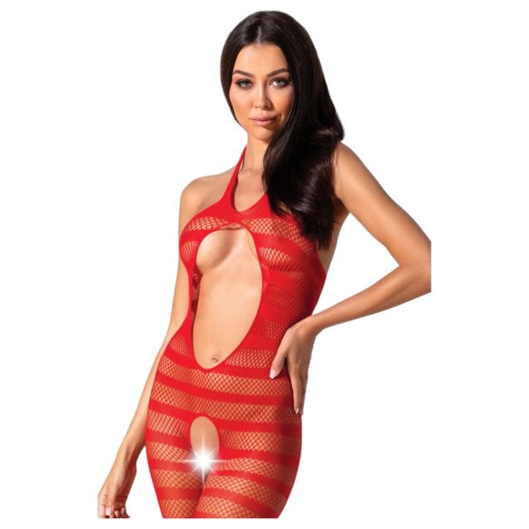 Passion BS081 - raudonas capri kombinezonas su dirželiu (S-L)