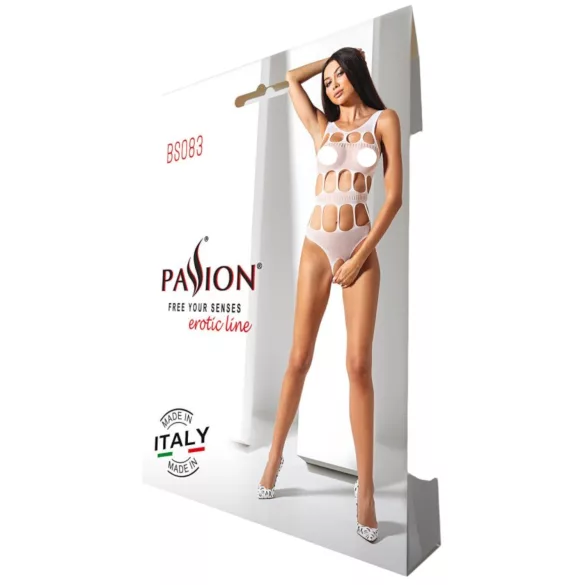 Passion BS083 - skylėtas, atviras, baltas bodis (S-L)