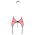 Passion Peonia - moteriškas rinkinys: liemenėlė ir stringai - raudona