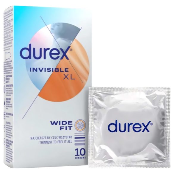 Durex Invisible XL – ekstra dideli prezervatyvai (10 vnt.)