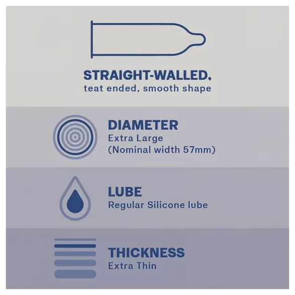 Durex Invisible XL - dideli prezervatyvai - 10 vnt