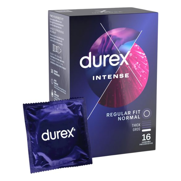 Durex Intense - prezervatyvai su briaunelėmis ir taškeliais - 16 vnt