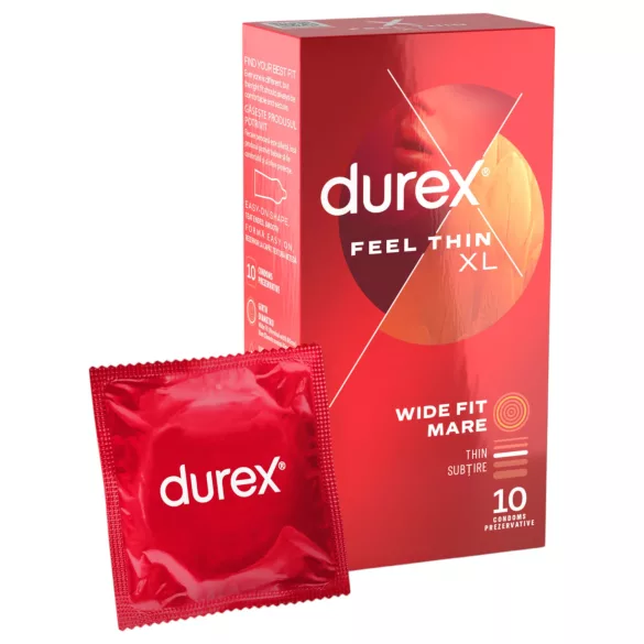 Durex Feel Thin XL - prezervatyvai - natūralaus pojūčio - 10 vnt