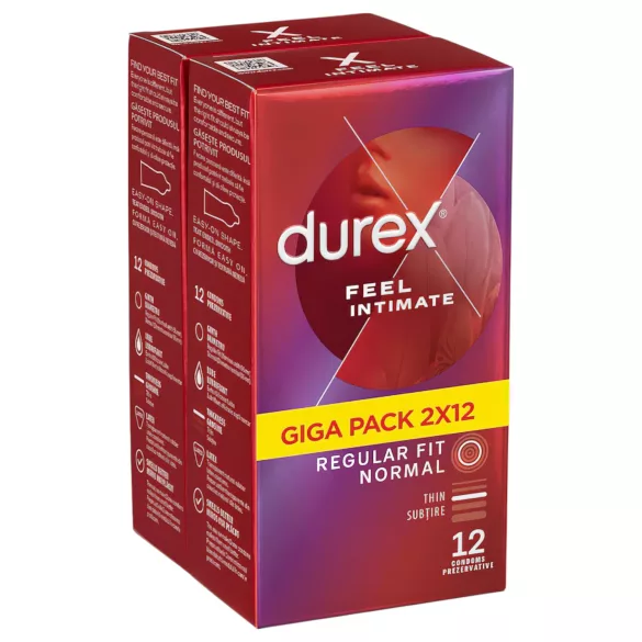 Durex Feel Intimate - ploni prezervatyvai - 2x12 vnt. pakuotė