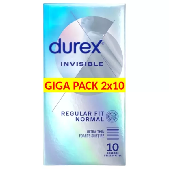 Durex Invisible Regular Fit - ploni prezervatyvai - 20 vnt