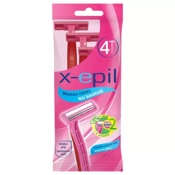 X-Epil - moteriškas vienkartinis skustuvas - 2 ašmenys - 4 vnt