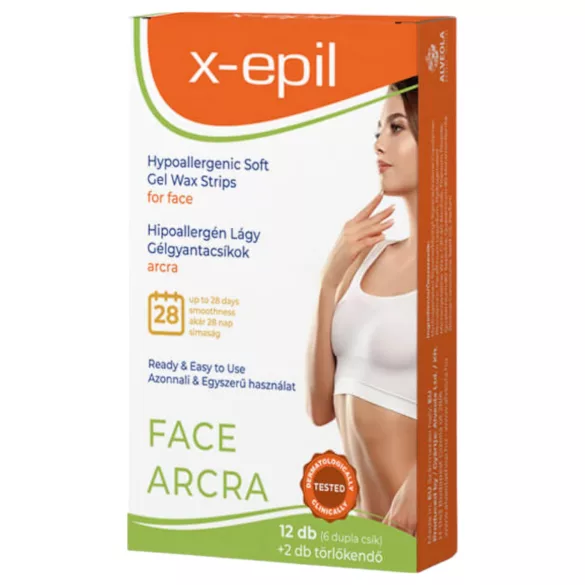 X-Epil - veido depiliacijos juostelės - hipoalerginės - 12 vnt