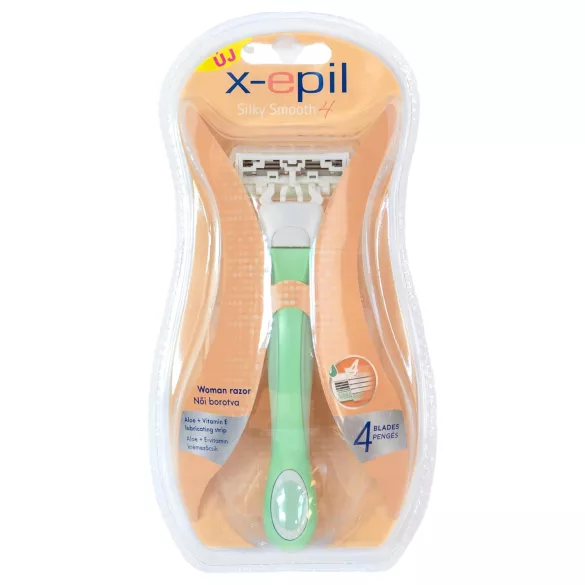 X-Epil Silky Smooth - moteriškas skustuvas su keičiamomis galvutėmis - 4 ašmenys