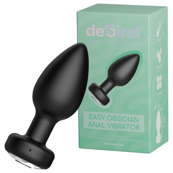 Desirel Easy Obsidian - įkraunamas radijo analinis vibratorius (juodas)