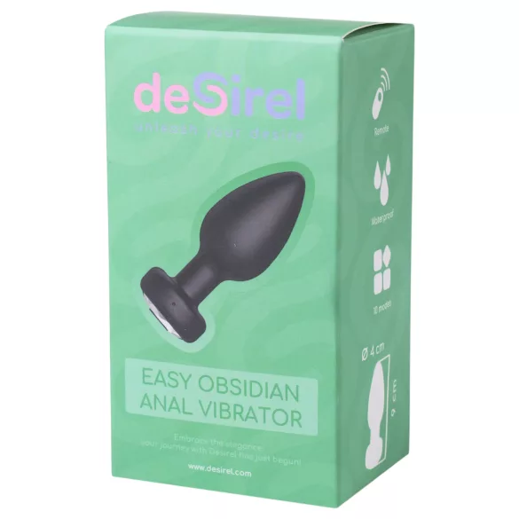 Desirel Easy Obsidian - belaidis analinis vibratorius (juodas)