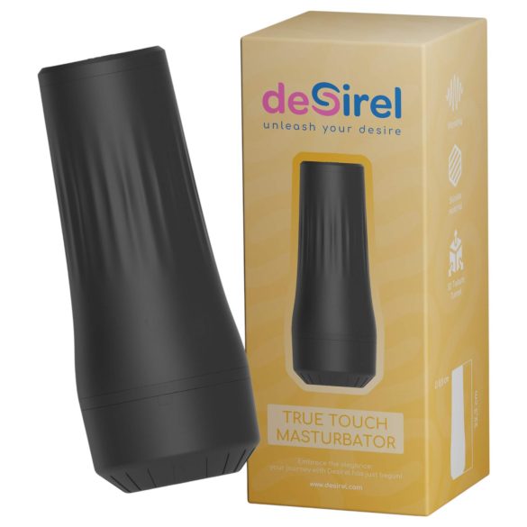 Desirel True Touch - tikroviškas vibracinis masturbatorius (natūralus-juodas)