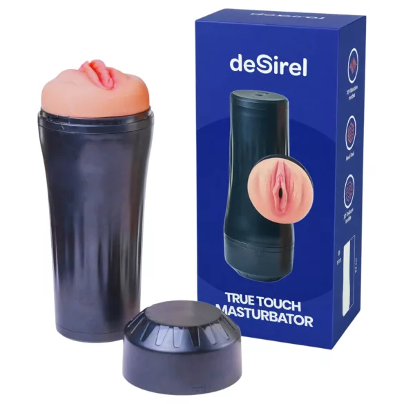Desirel True Touch - realistiška vibruojanti vagina - natūrali/juoda