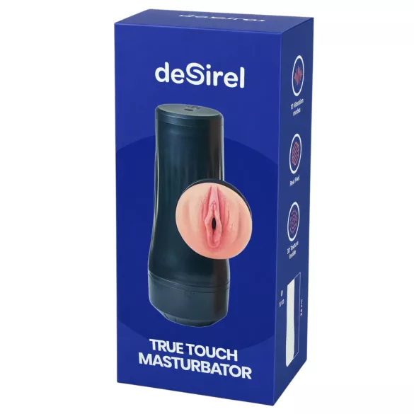 Desirel True Touch - realistiška vibruojanti vagina - natūrali/juoda