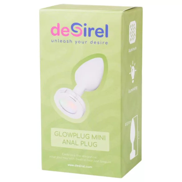 Desirel GlowPlug - analinis kaištis su šviesa - mažas - sidabrinis