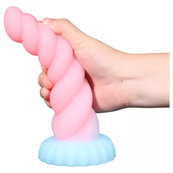 OgazR - šviečiantis vienaragio dildo - 22 cm - vaivorykštinis