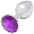 Sunfo - metalinis analinis kaištis su tamsiai violetiniu akmeniu (sidabras)