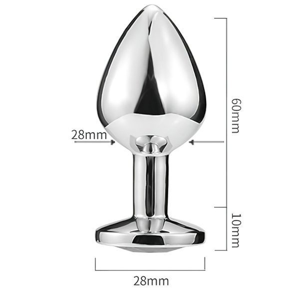 Sunfo - metalinis analinis kaištis - širdelės formos - šviesiai mėlynas akmuo