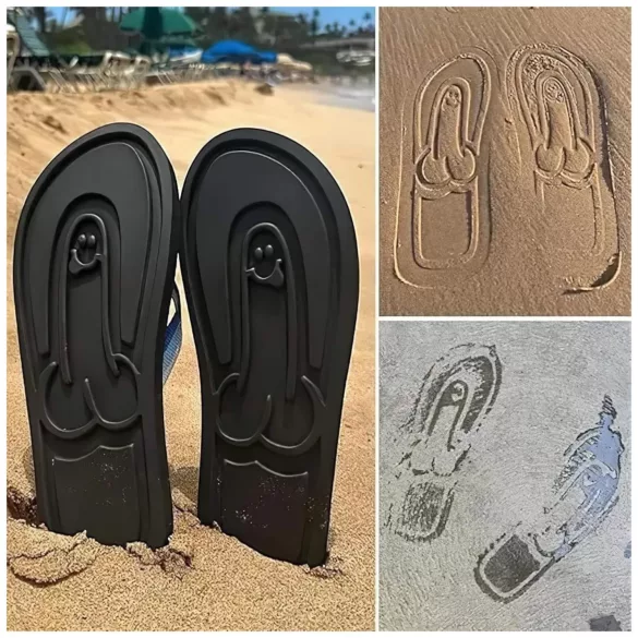 Flip-flop šlepetės - su penio raštu - juodos - 40/41