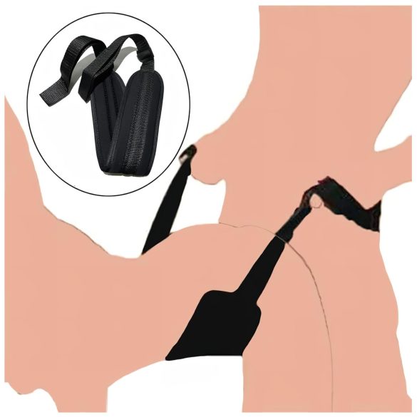 Lonely - BDSM pozų diržas - reguliuojamas - juodas