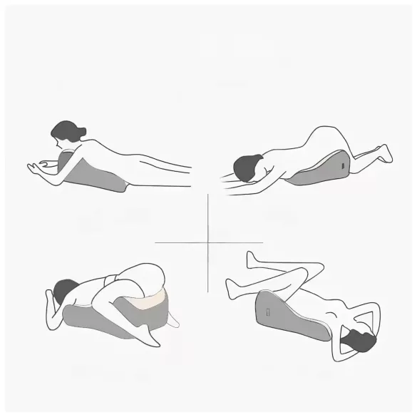 Desirel Magic Pillow - atminties porolono pagalvė su prisegamu dildo laikikliu (pilka)