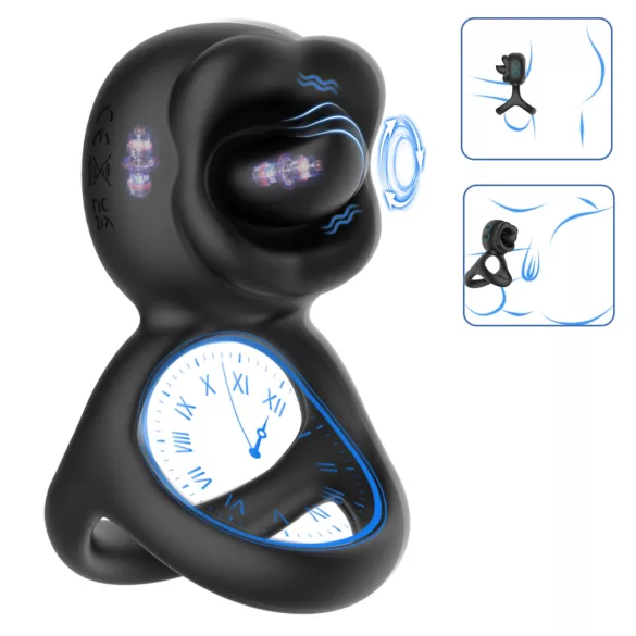 Biu-Biu - penio žiedas ir klitorio vibratorius - juodas