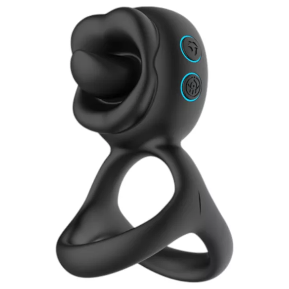 Biu-Biu - penio žiedas ir klitorio vibratorius - juodas