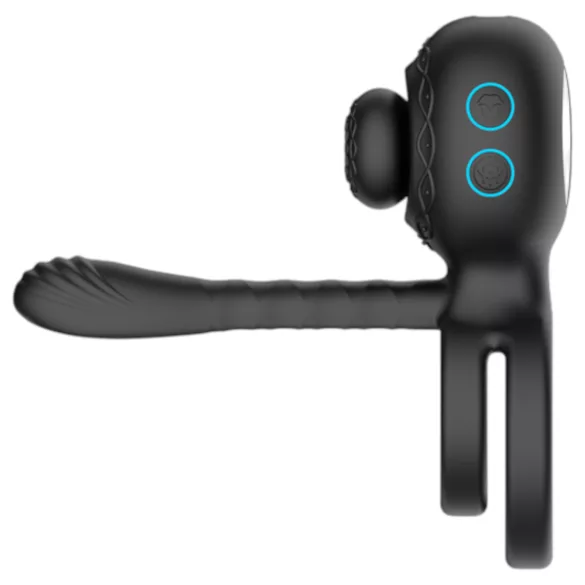 Biu-Biu - penio žiedas ir poros vibratorius - juodas