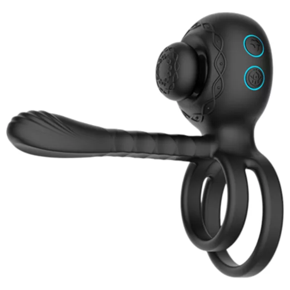 Biu-Biu - penio žiedas ir poros vibratorius - juodas