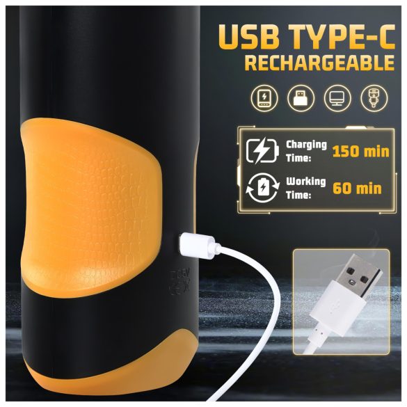 Lonely - vibratorinis masturbatorius vyrams - sukasi ir juda - juodas