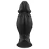 Kangvo - magnetinis pripučiamas silikoninis dildo (juodas)