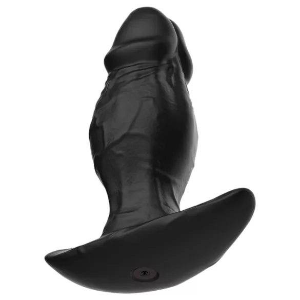 Kangvo - magnetinis pripučiamas silikoninis dildo (juodas)