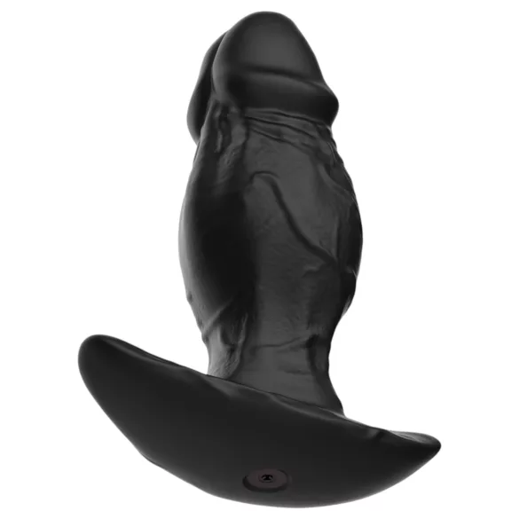 Kangvo - magnetinis pripučiamas silikoninis dildo (juodas)