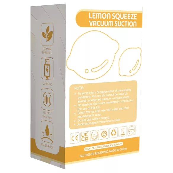 Lemon Squeeze - citrinos formos klitorio čiulptukas vibratorius (geltonas)