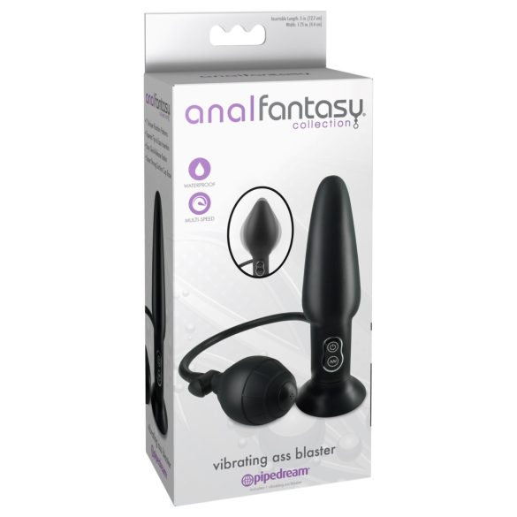 Anal Fantasy - vibruojantis pripučiamas analinis kaištis - juodas