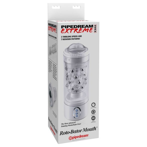 PDX Roto-Bator - vibruojantis burnos masturbatorius - baltas