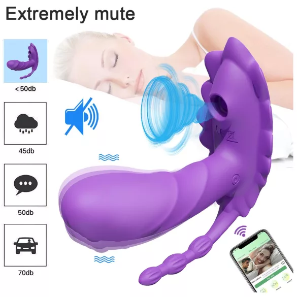 AlvUp - programėle valdoma dėvima vibratorius (violetinis)