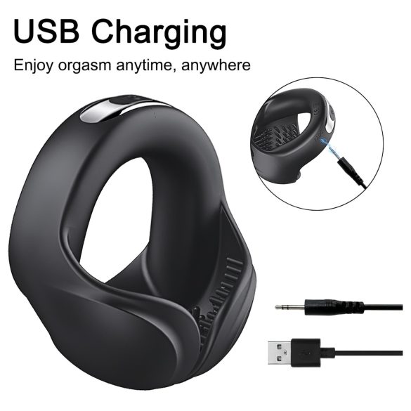 AlvUp - vibruojantis penio žiedas - juodas